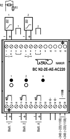 Габариты BC N2-2E-AE-AC220-C